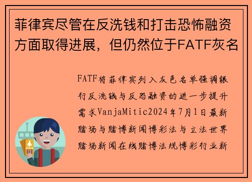 菲律宾尽管在反洗钱和打击恐怖融资方面取得进展，但仍然位于FATF灰名单上。